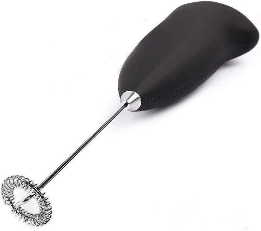 Egg Beater Black Handheld Milk Mixer Batteries Operated Mini Stainless Steel Egg Coffee Milk Frother