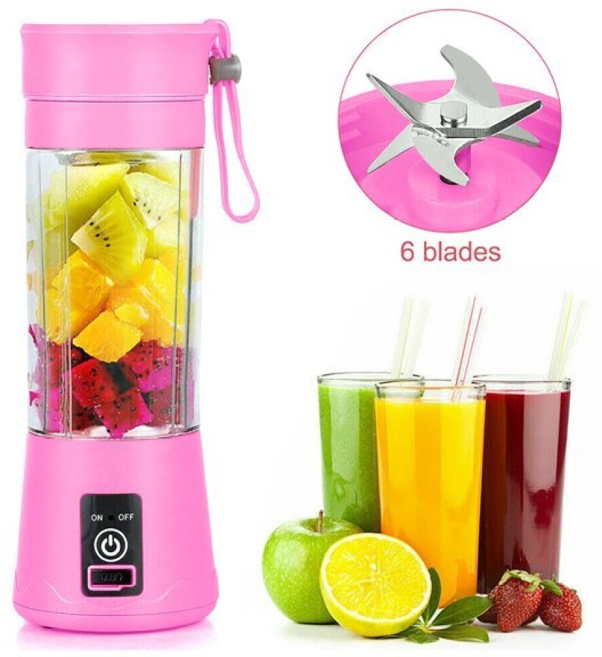 Portable Blender USB Rechargeable Personal Juicer Cup Small Fruit Juice Mixer for Shakes and Smoothies, Size: 9, Green