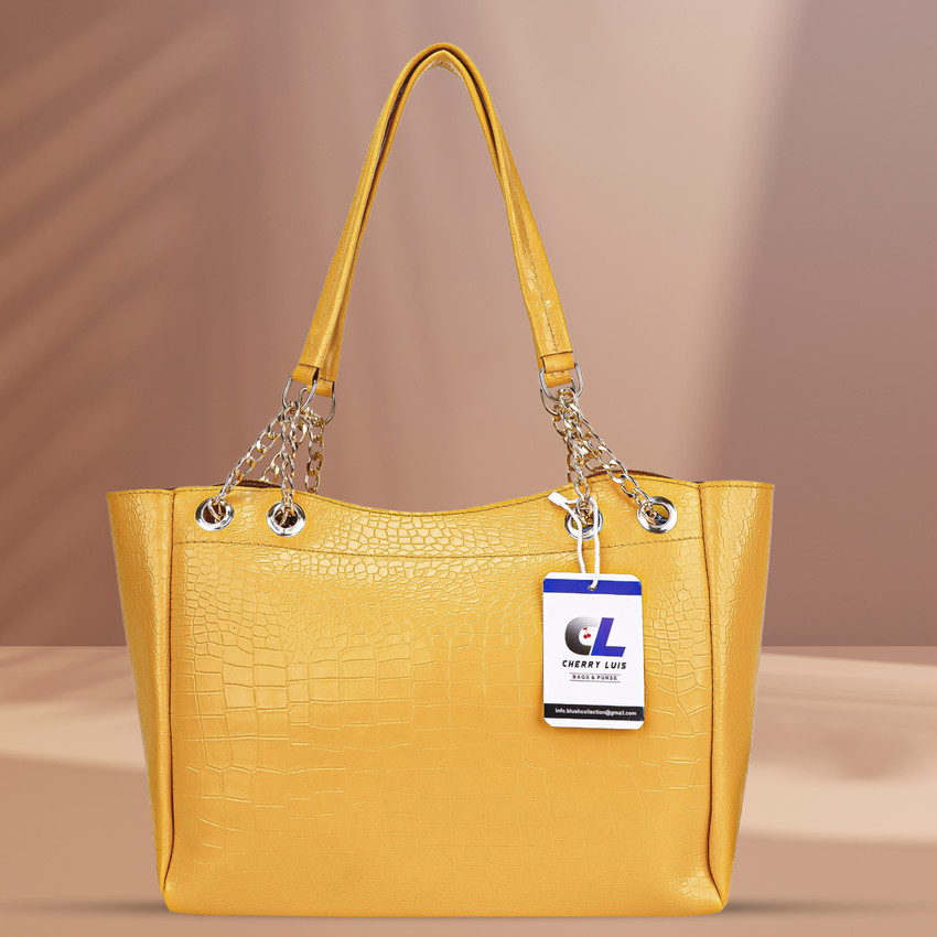 Buy Cherry Luis Women Yellow Tote Yellow Online Best Price in