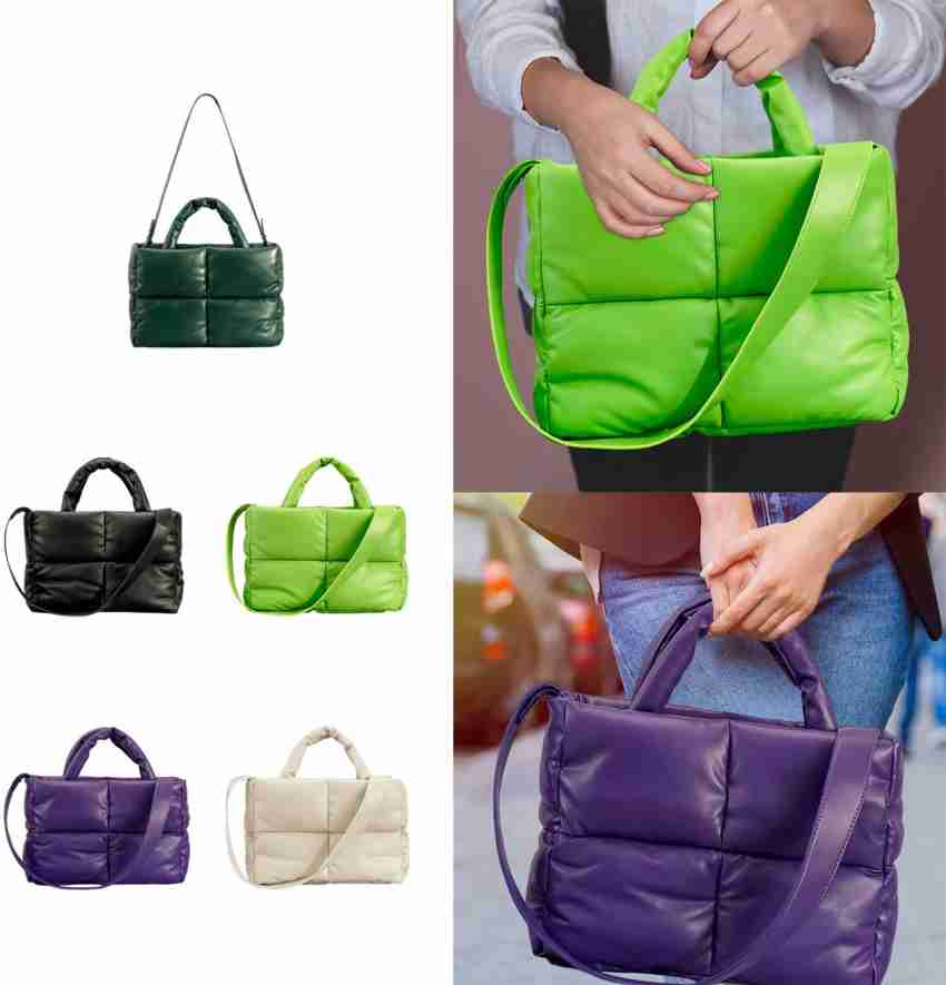 Lyla Puffer Tote Bag Women Solid Color Shoulder Bag for Fishing Short Trips  Deep Gree 5 L Backpack Multicolor - Price in India