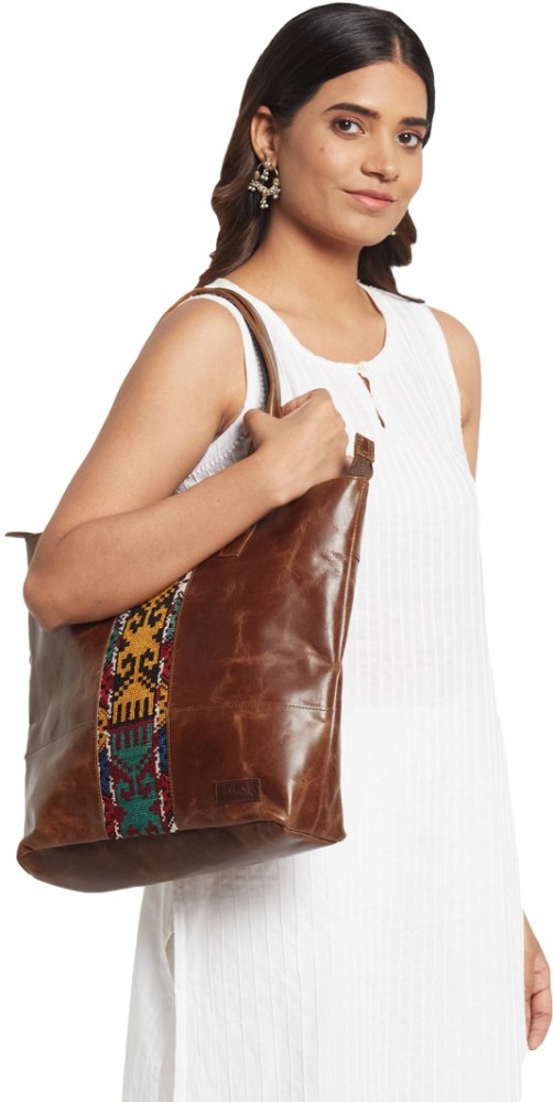 Buy fabindia Women Brown Tote Brown Online Best Price in India