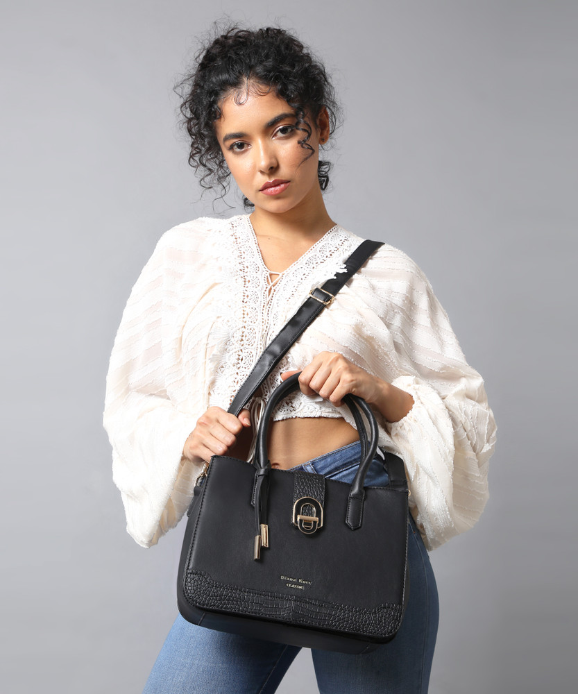 Buy Diana Korr Women Black Handbag Black Online Best Price in India Flipkart