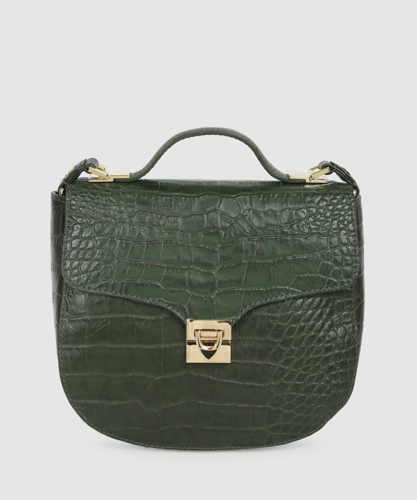 Buy Hidesign Women Green Genuine Leather Sling Bag Online at Best