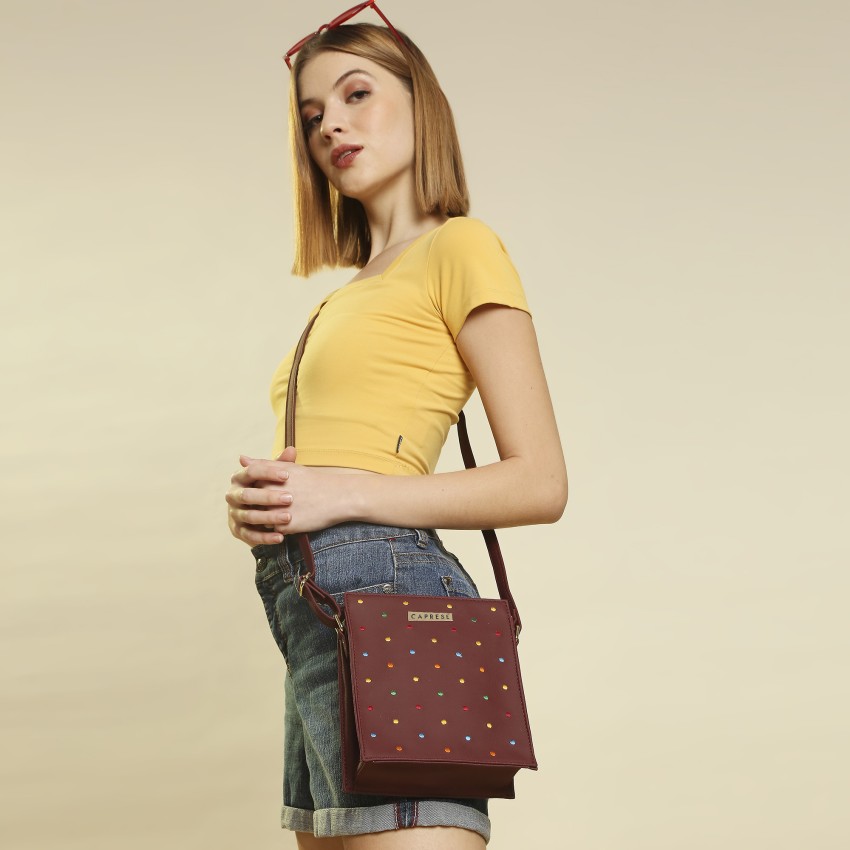 Buy Caprese Women Maroon Sling Bag Maroon Online Best Price in