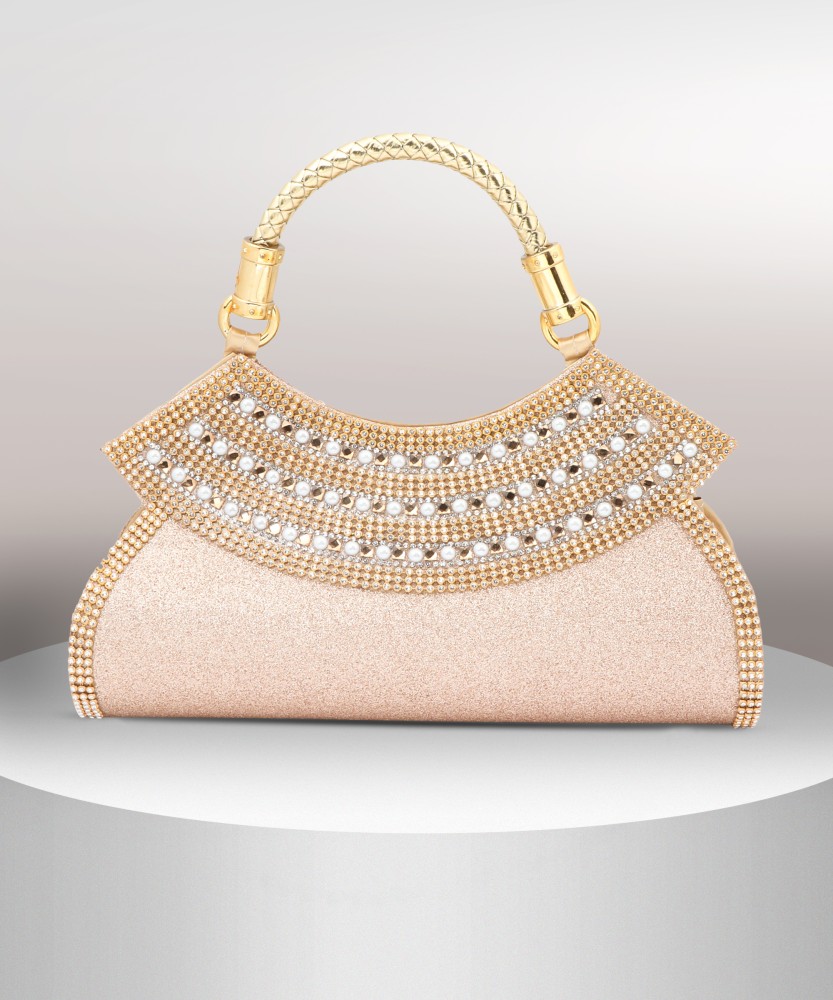 Golden colour hand purse best sale