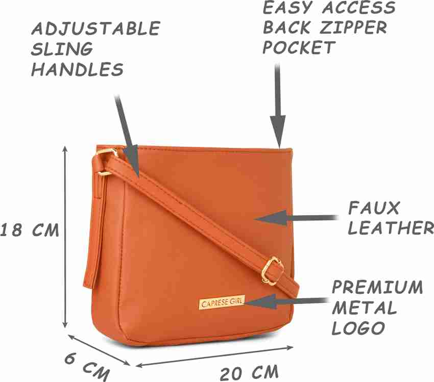 Caprese orange store sling bag