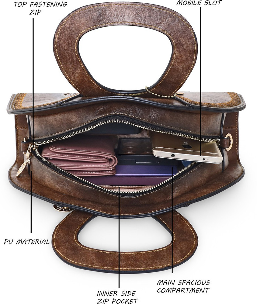 Buy ESBEDA Women Brown Hand held Bag Coffee Brown Online Best
