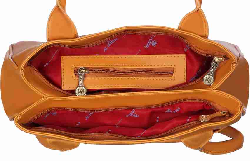 Orange leather top shoulder bag