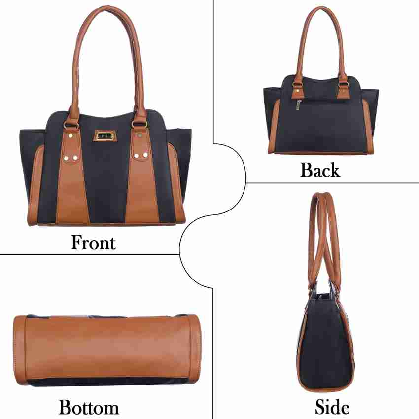 Buy perfect leather Women Tan Shoulder Bag Tan Black Online Best Price in India Flipkart