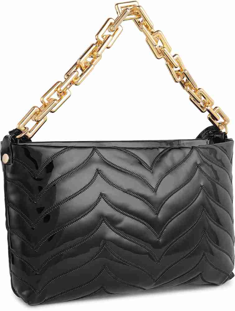 ZARA CHAIN STRAP ANIMAL EMBOSSED SHOULDER BAG BLACK NEW