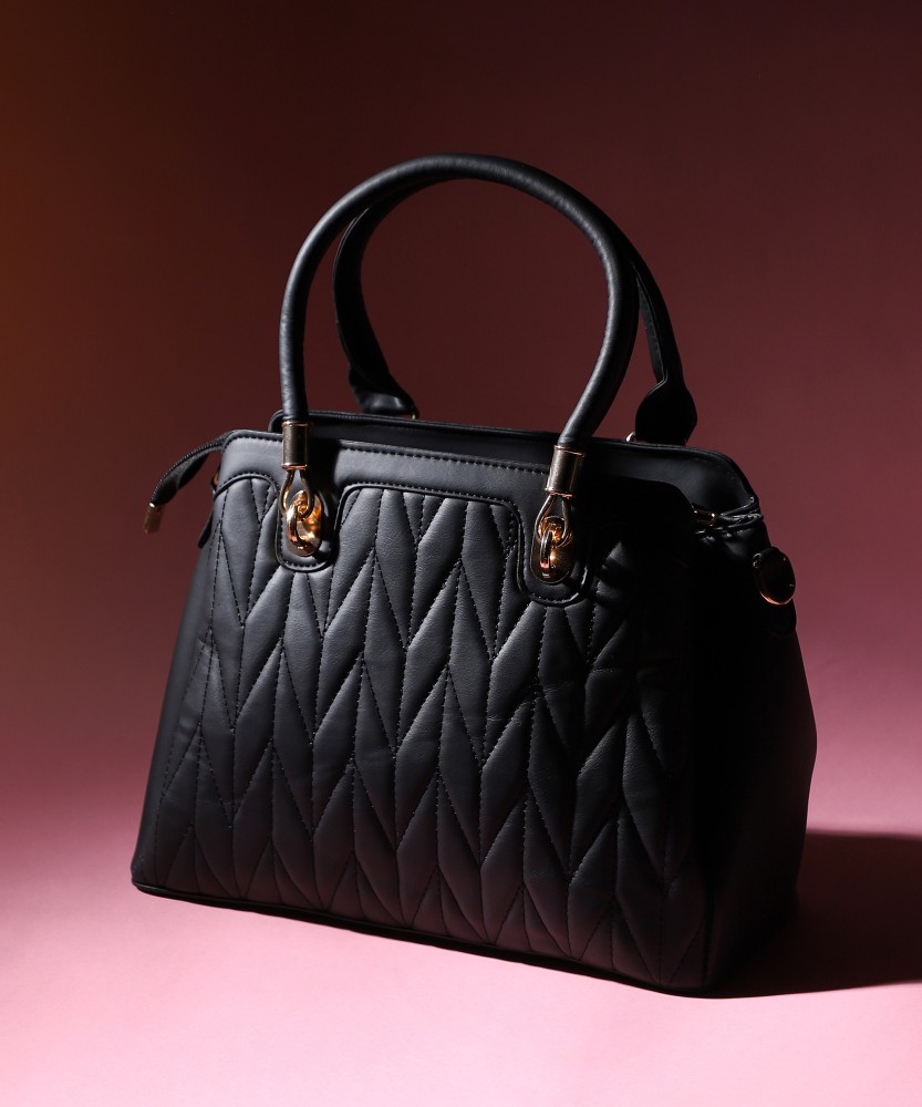 Buy WHAT A QUILTED LEATHER BLACK HANDBAG for Women Online in India