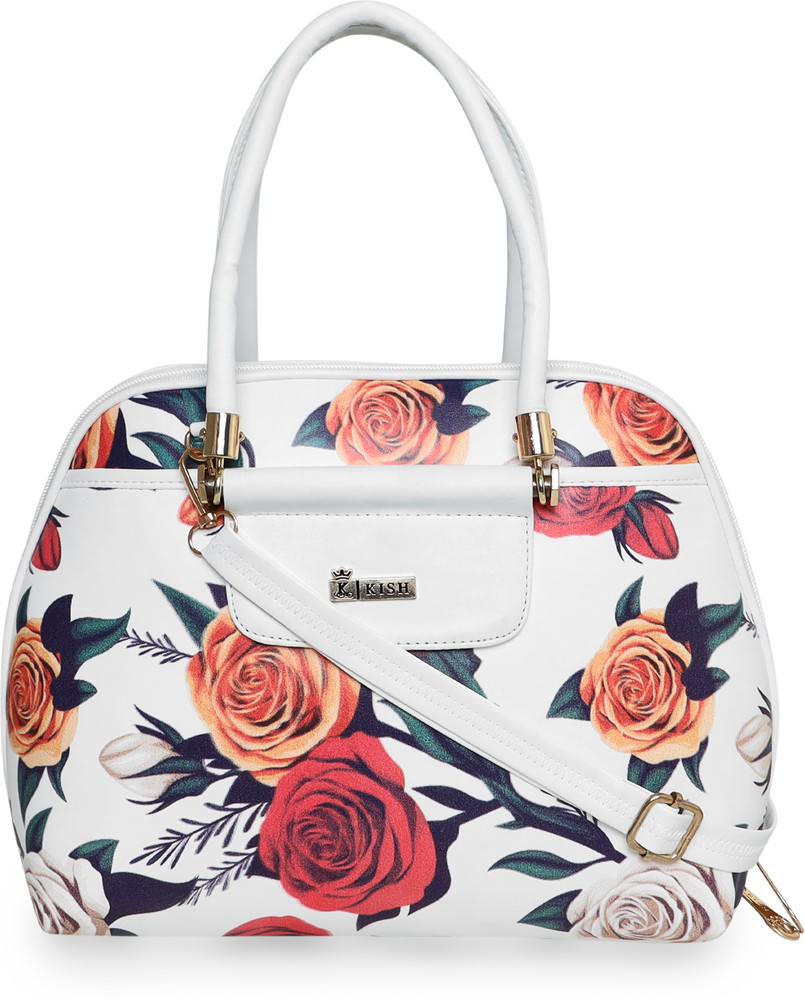 Buy Kish Women White Handbag Floral print with white Tone Online Best Price in India Flipkart