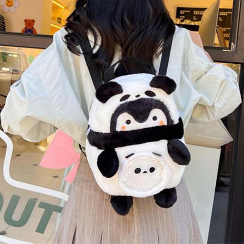 Flipkart Lyla Soft Plush Bag Daypack Penguin Panda Backpack for Birthday Gifts Women Adult Shoulder Bag Shoulder Bag