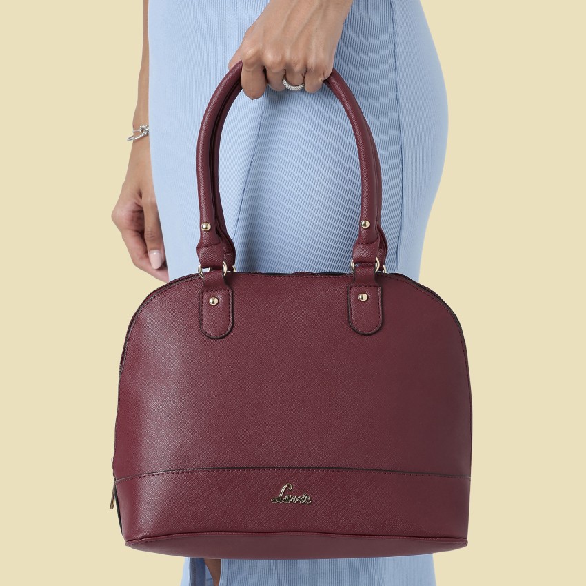 Maroon Leather Lavie Ladies Hand Bags, For Casual Wear