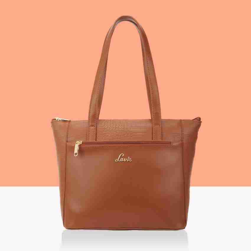 Lavie Debossed Hemi Brown Textured Small Cross Body Bag