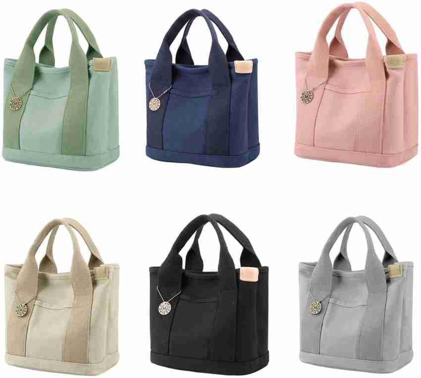 Lyla Women Canvas Travel Tote Bag Casual Handbag Top Handle  Bag with Compartments Gre Shoulder Bag - Shoulder Bag