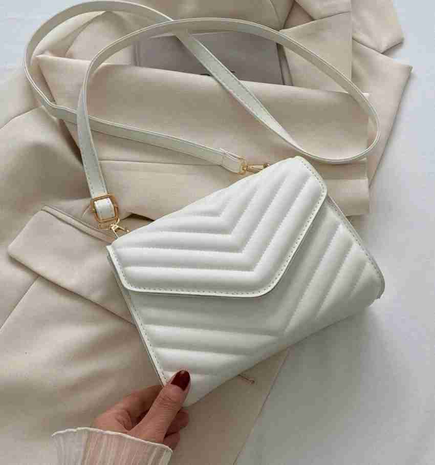 LIKE STYLE White Sling Bag Casual Pretty Sling Bag WHITE - Price in India