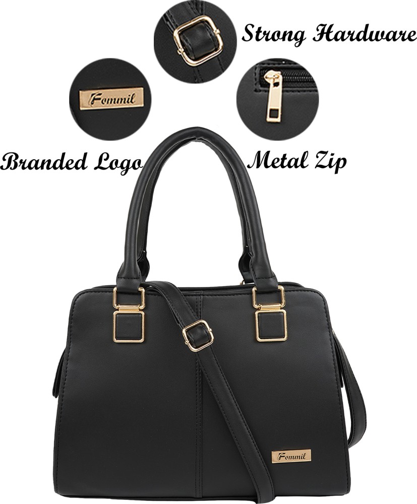 Buy FOMMIL Women Black Handbag Black Online @ Best Price in India