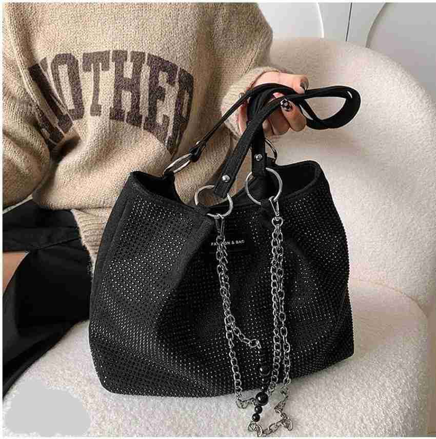 Buy Aminah Women Black Handbag Black Online @ Best Price in India