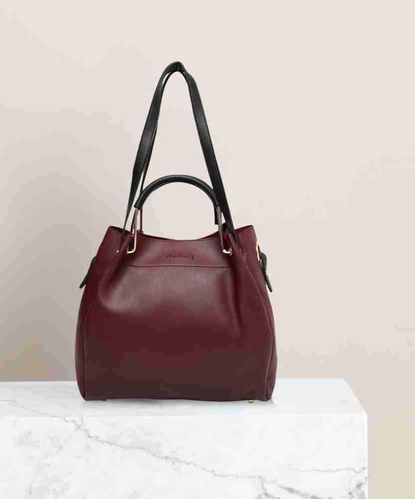 Dressberry burgundy solid shoulder bag store