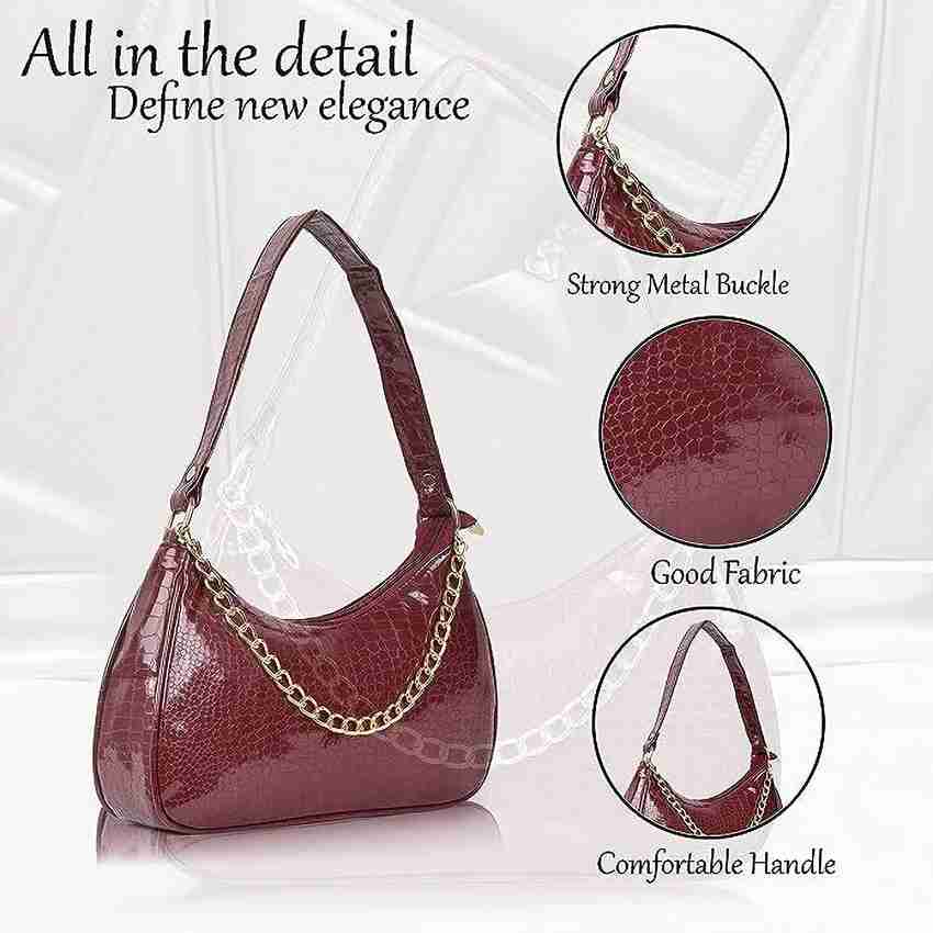 Buy HAPPIESTFASHION Women Maroon Shoulder Bag MAROON Online Best Price in India Flipkart