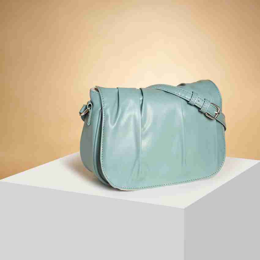 Forever Glam By Pantaloons Blue Sling Bag Teal Solid Cross Body Bag Blue -  Price in India