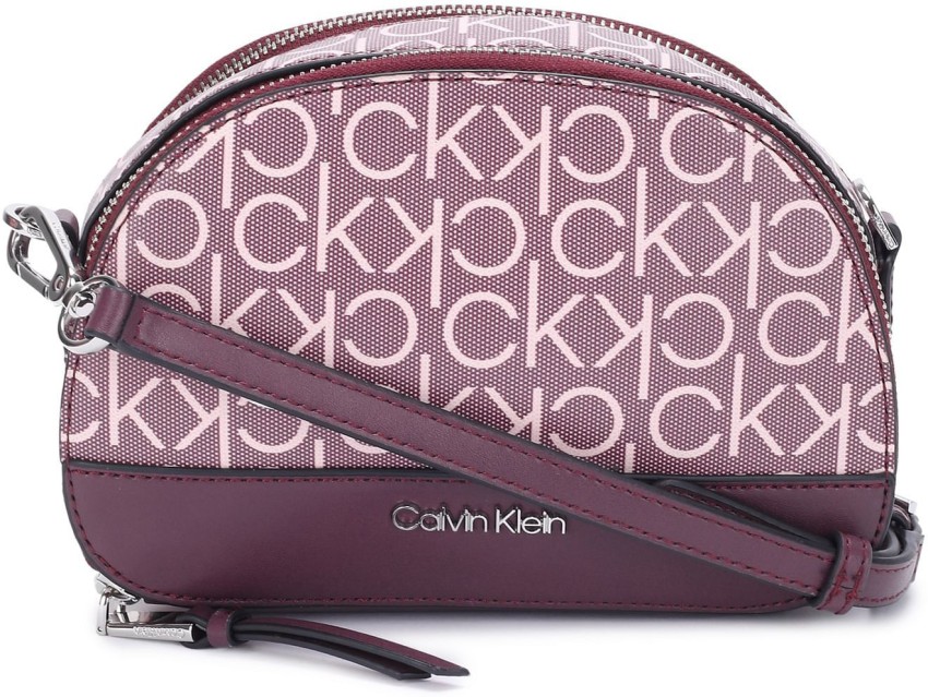 Buy Calvin Klein All Over Monogram Print Garnet Crossbody Bag  NNNOWcom