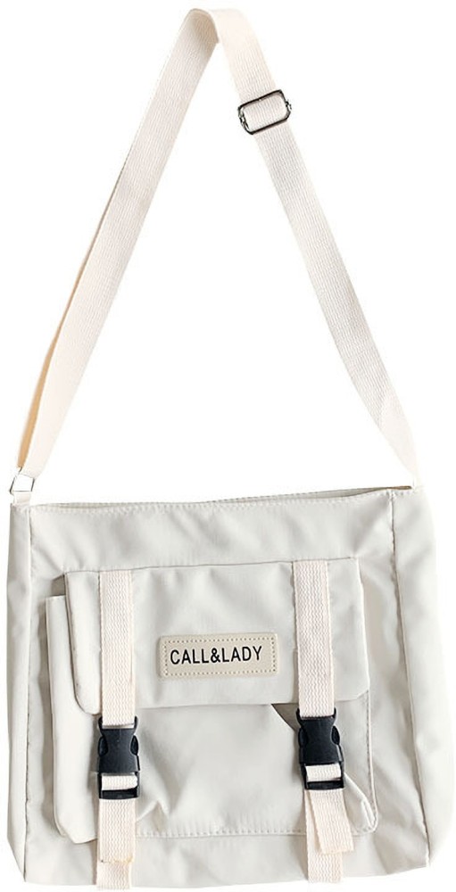 Flipkart.com | KILLFE White Casual Canvas Shoulder Messenger Bag Women  College Students Large Capacity Shoulder Bag - Shoulder Bag