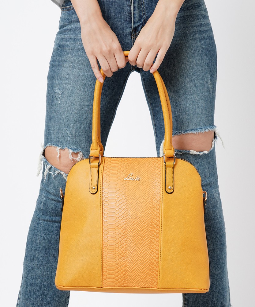 Buy LAVIE Women Yellow Satchel OCHER Online Best Price in India