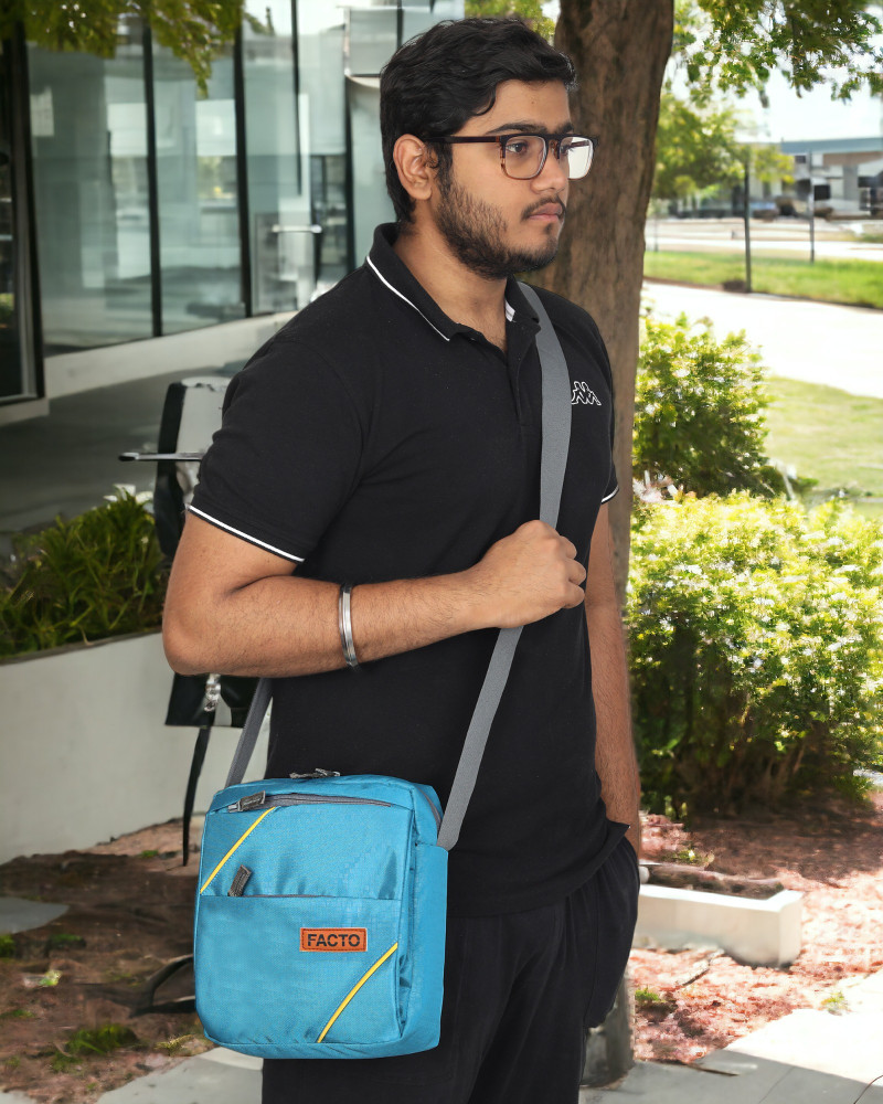 facto Multicolor Sling Bag Men Women Sling Bag Extra Large blue Price in India Flipkart