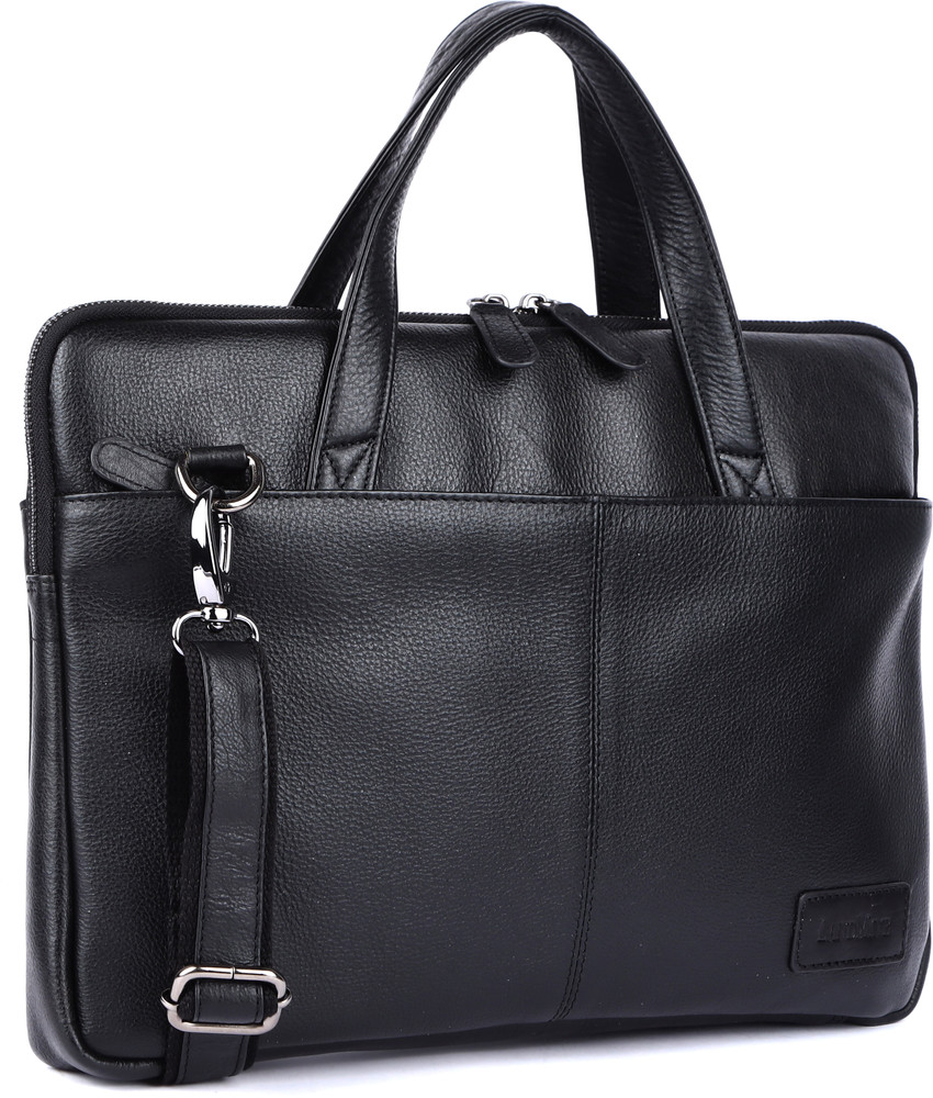 Mens black messenger bag leather sale
