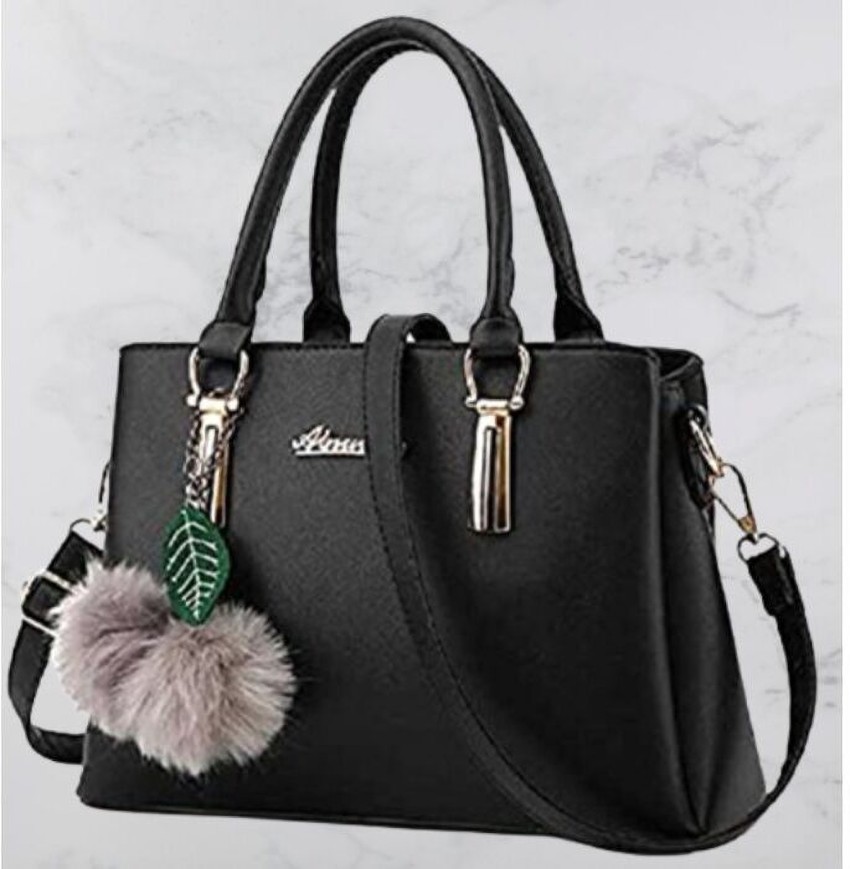 Ladies black shoulder top handbags