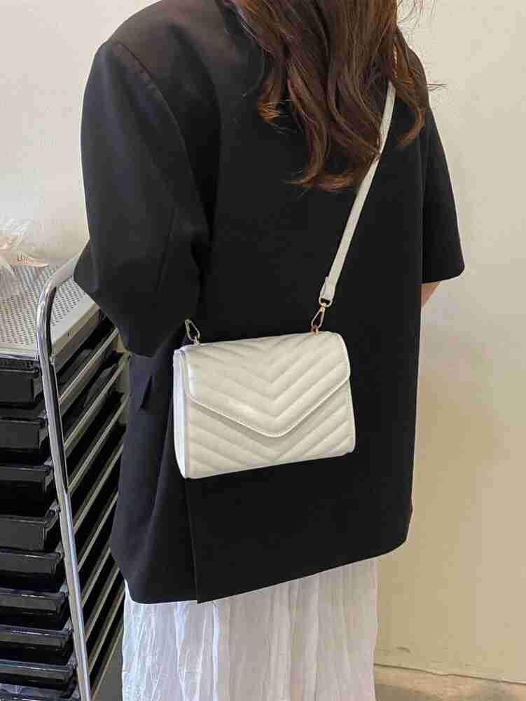 LIKE STYLE White Sling Bag Casual Pretty Sling Bag WHITE - Price in India