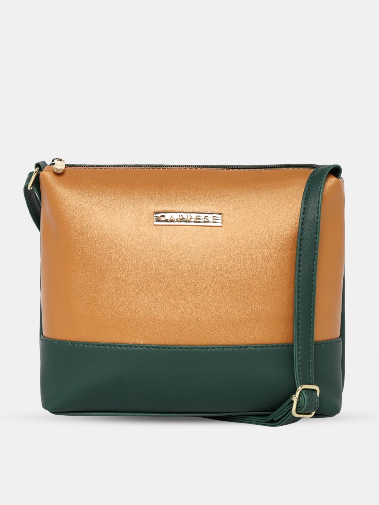 Buy Caprese Women Green Gold Sling Bag DK. GREEN Online Best Price in India Flipkart