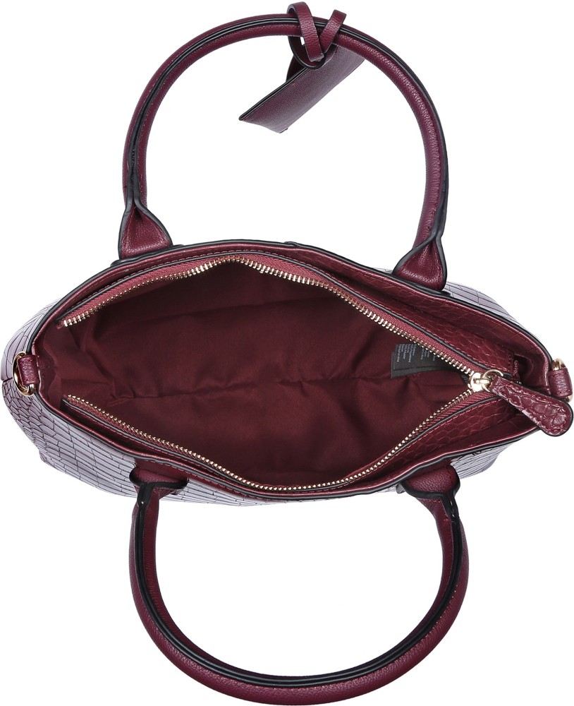 Buy Accessorize London Caroline Burgundy Patterned Satchel Bag for Women at  Redfynd