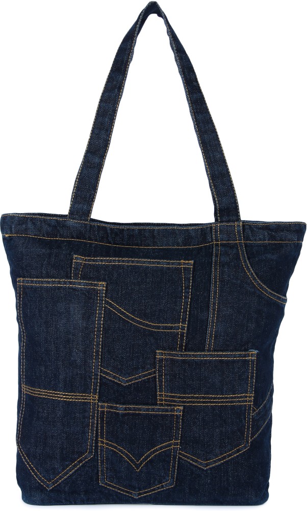 Denim Bag Shopping Bag Blue Tote Bag Jeans Shoulder Bag 