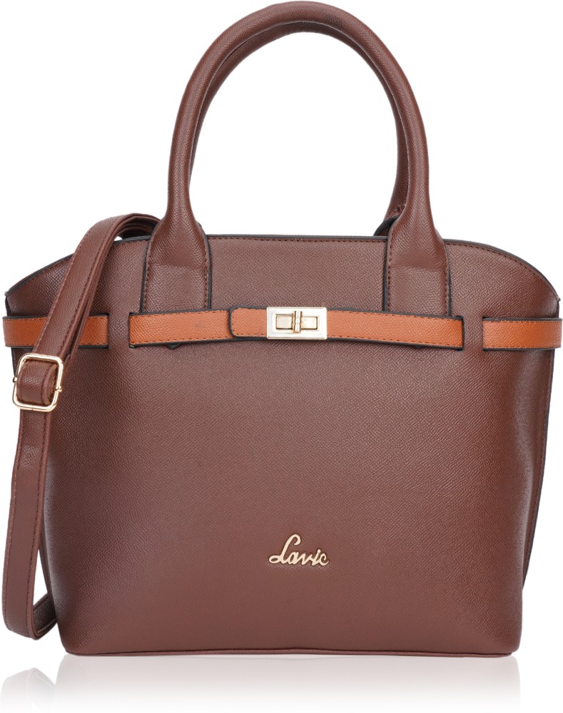 Lavie Debossed Hemi Brown Textured Small Cross Body Bag