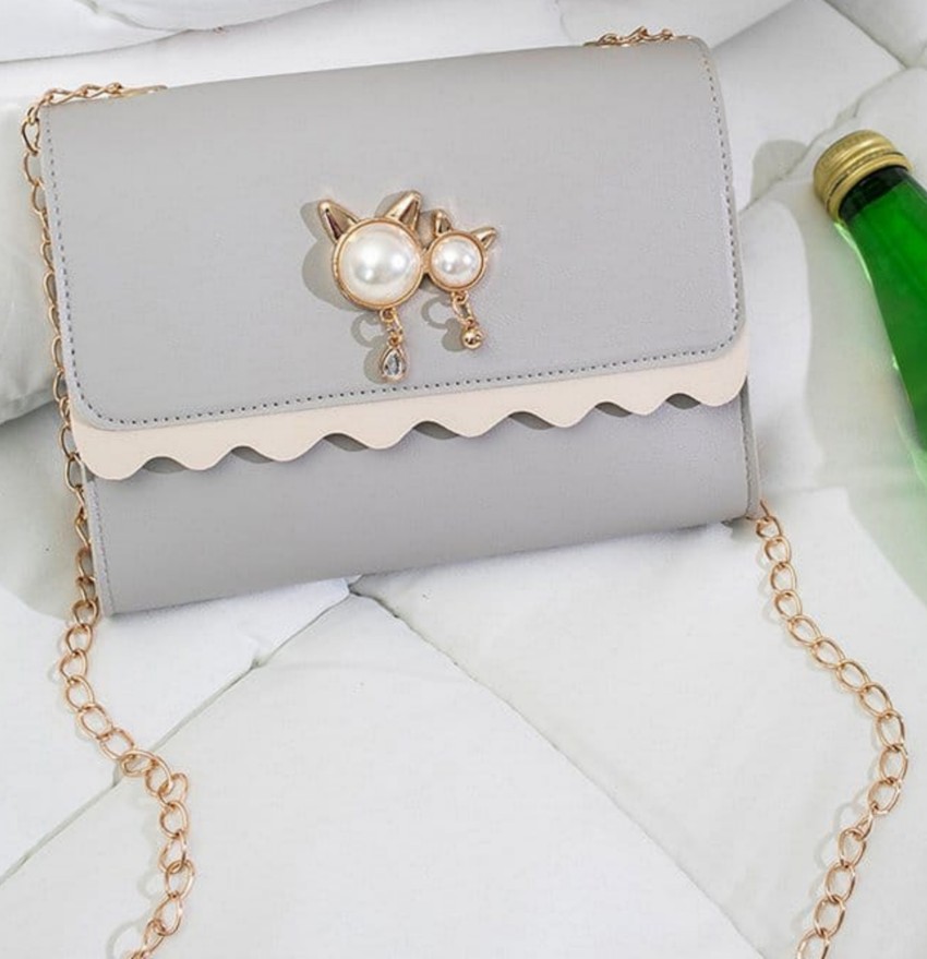 Buy PRETTY PLZ EMBELLISHED WHITE SLING BAG for Women Online in India