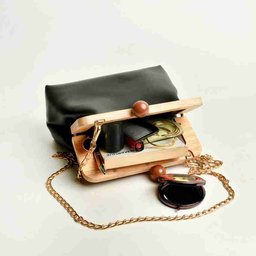 Wooden Frame Boho Handbag