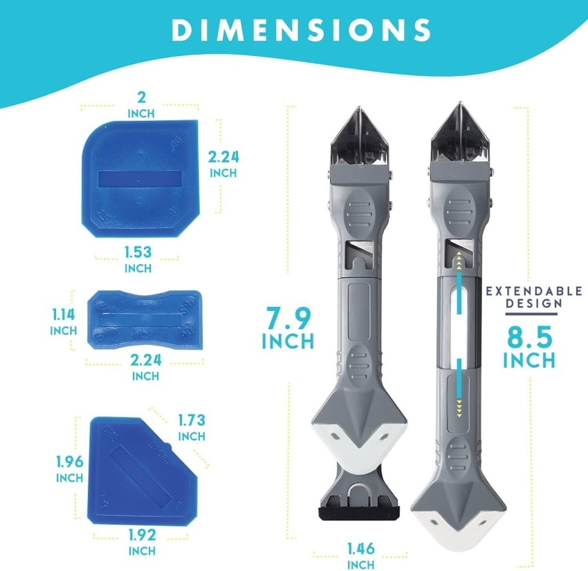 RetLeen 5 in 1 Silicone Caulking Tool Kit, Sealant Caulk Remover Scraper  Tool Plastic & Steel Hand Plane Price in India - Buy RetLeen 5 in 1  Silicone Caulking Tool Kit