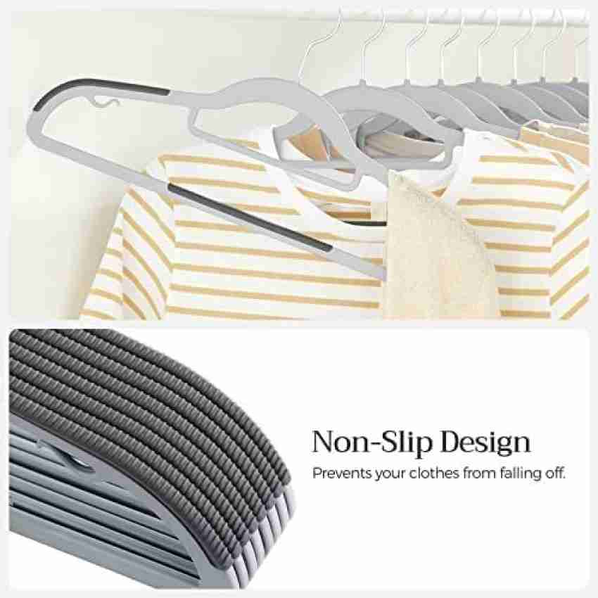 Plastic Hangers 50 Pack Heavy Duty Dry Wet Clothes Hangers with Non-Slip  Pads Space Saving