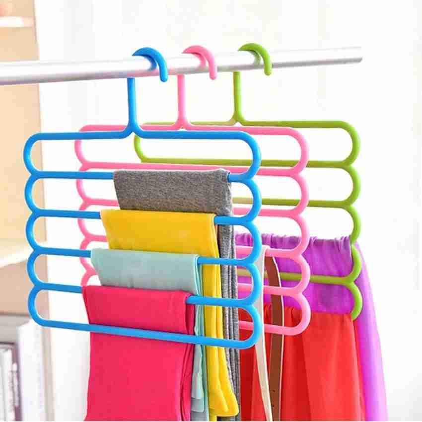 Flipkart SmartBuy 5 Layer Clothes Hanger Wardrobe Storage Organizer Rack Set 3pcs 33lx1bx32h cm Plastic Dress Pack of 3 Hangers For Dress Price in India Buy Flipkart SmartBuy 5 Layer Clothes Hanger