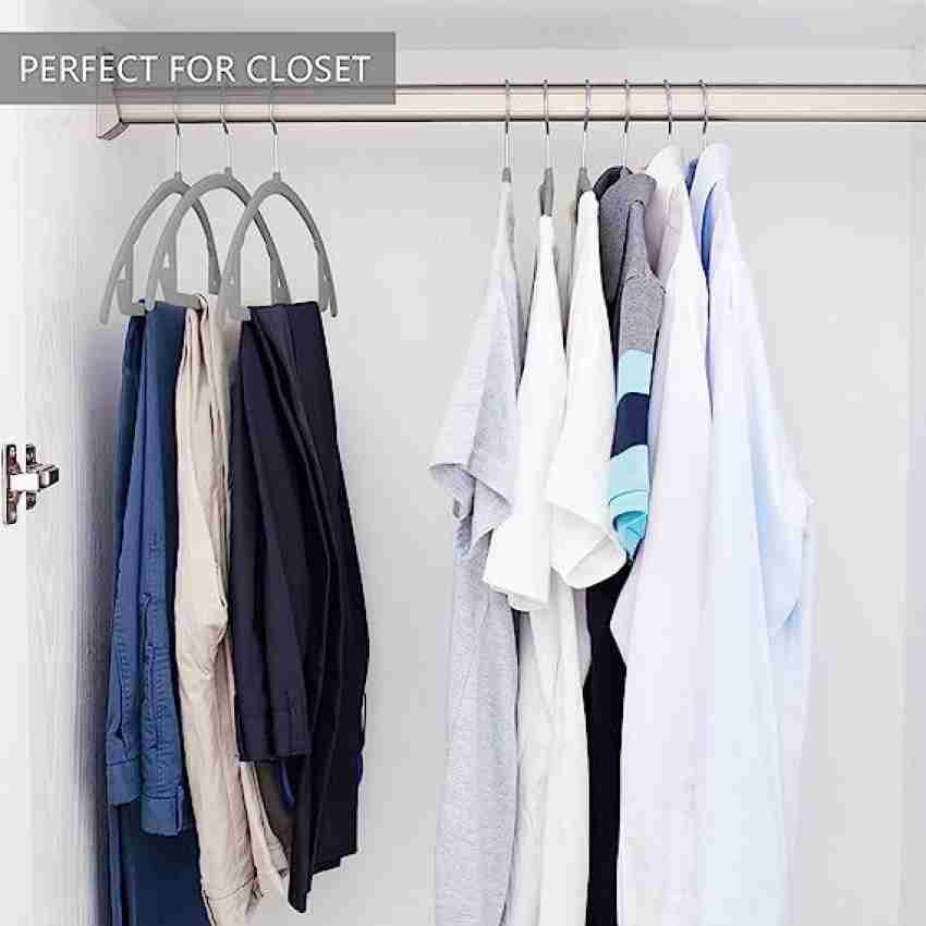 1pc 4-fold Velvet Pants Hanger, Velvet Clothes Hanger, Non-slip