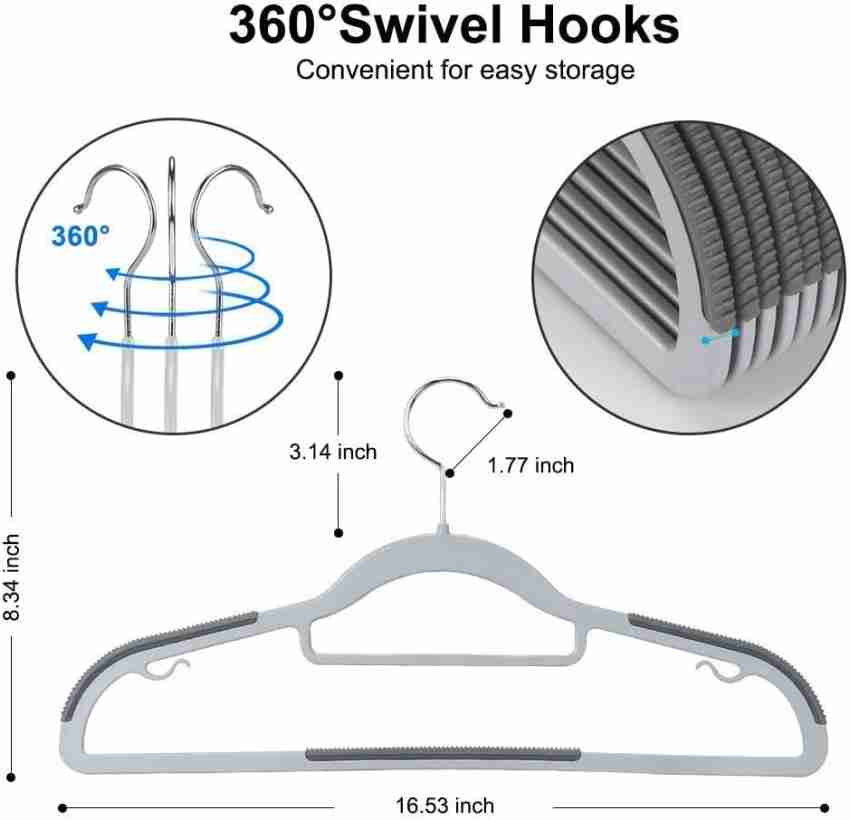 Heavy Duty 50 Pack Plastic Hangers, Durable Clothes Hangers with Non-Slip  Pads