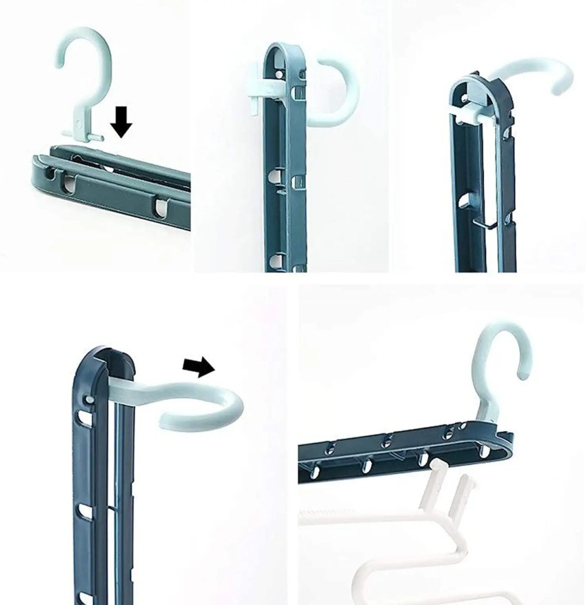 CROSSLINE 5 in 1 Foldable Hangers for Clothes Hanging Multi-Layer