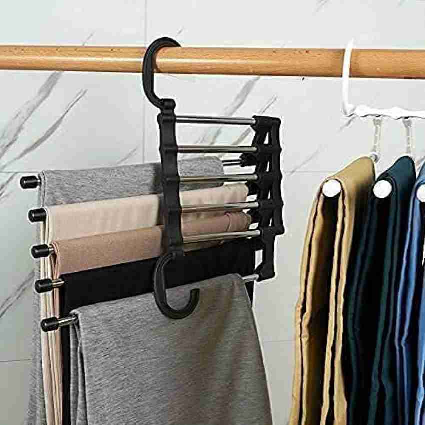 Pants Rack Multifunctional Trouser Hanger Space Saving Stainless Steel 5 In  1