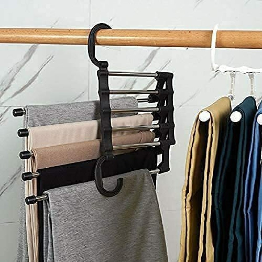 Buy MILLENSIUM Multipurpose 5 in 1 Hangers for Wardrobe Cloth Hanger, Shirt  Hanger for Clothes Hanging Space Saving Cloth Organizer for Wardrobe  Foldable Hangers for Clothes (Pack of 2) Online at Best