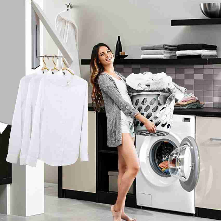 ANKZWEE Wall Mountable Hidden Type Folding Clothes Rack Hanger Drying Rack Multicolor Door Hanger Price in India Buy ANKZWEE Wall Mountable Hidden Type Folding Clothes Rack Hanger Drying Rack Multicol...