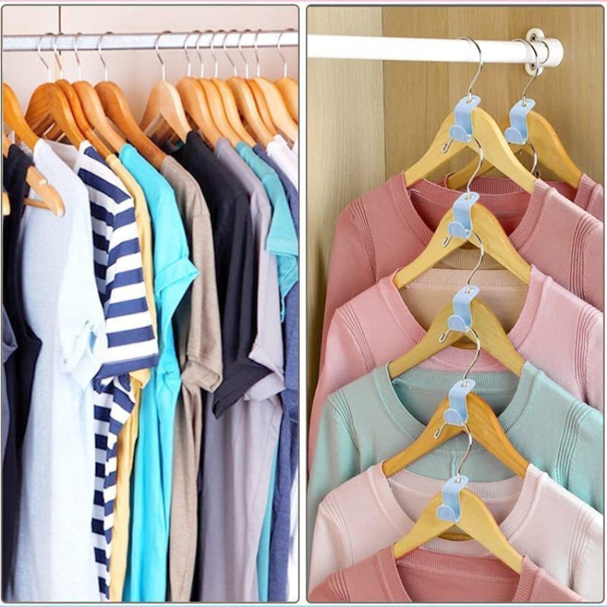 4 Color Hangers Hooks 200pcs Closet Organizer Space-Saving Stackable Hangers for Closet