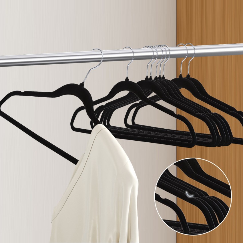 MINISO Velvet Clothes Hangers Set 10 Pcs,Non-Slip Thin Velvet